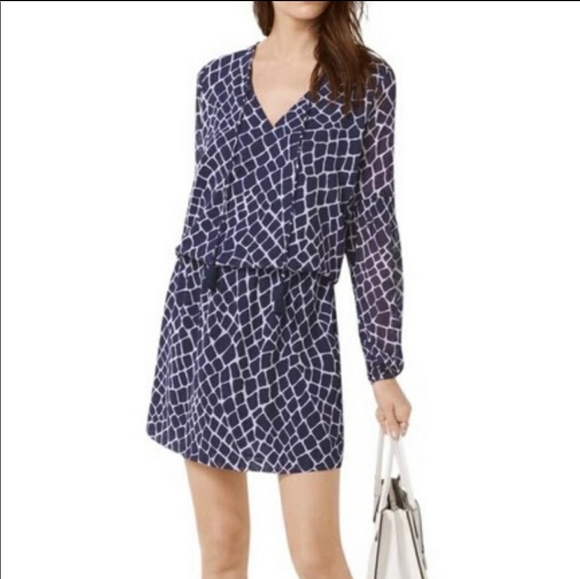 NWT! MK Navy Print Dress - Picture 1 of 6
